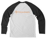 PACE Campout 2026, a Space Black/ Bright White Allmade Eco Triblend Colorblock Raglan Long Sleeve Tee (back-view)
