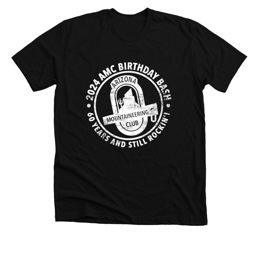 AMC 60th Birthday Bash (White), a Solid Black Blend Premium Unisex Tee