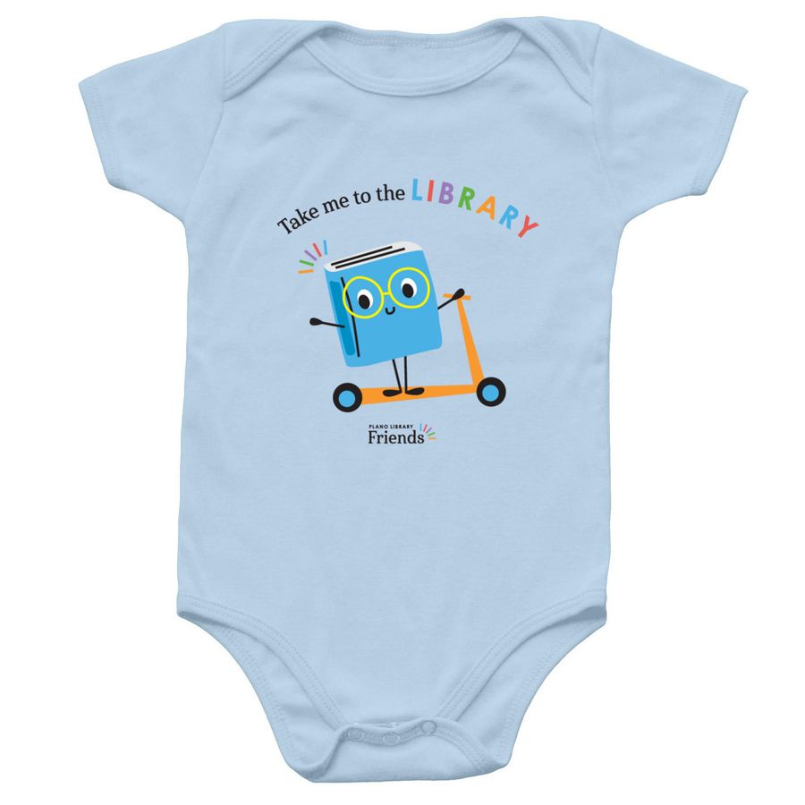Plano Library Friends | Onesie, a Light Blue Infant Onesie