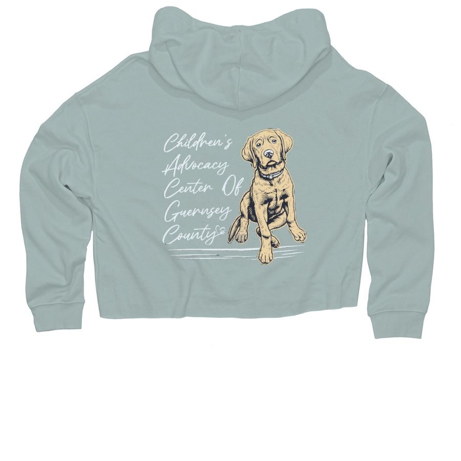 Skye Cropped Tees & Sweatshirts, a Sage Women?s Lightweight Cropped Hoodie (back-view)