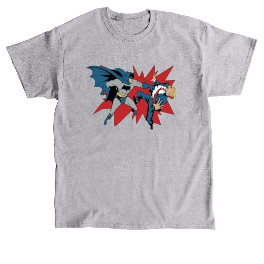 Batman Punching Donald Trump Face Knockout Sh, a Sport Grey Classic Unisex Tee