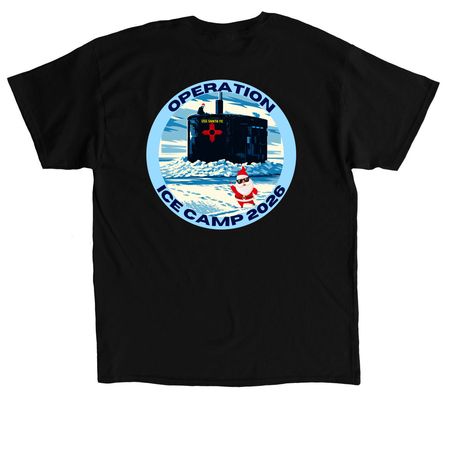 (USS) Santa Fe at the North Pole, a Black Classic Unisex Tee (back-view)