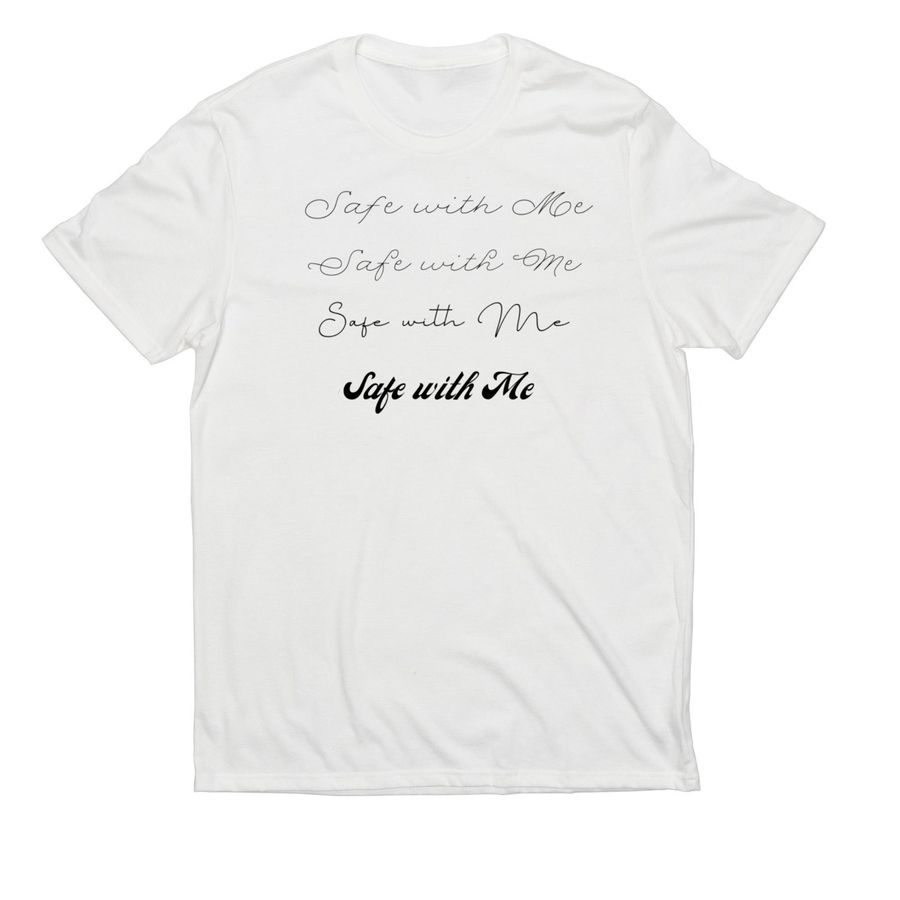 Safe With Me, a Bright White Allmade Eco Triblend Unisex Tee
