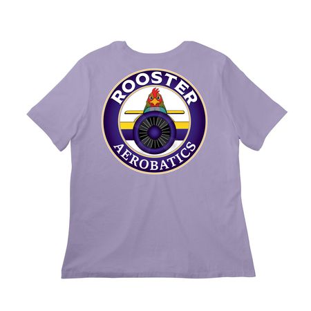 Rooster Sukhoi, a Dark Lavender Women?s Relaxed Cotton Tee