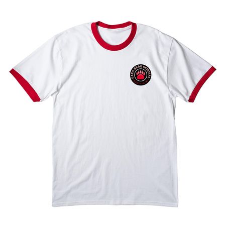 Respect the Ink, a White/ Red Cotton Ringer Tee