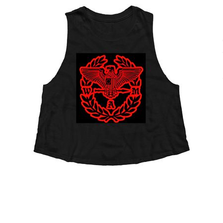 WAM TANKS, a Solid Black Blend Women?s Cropped Racerback Tank