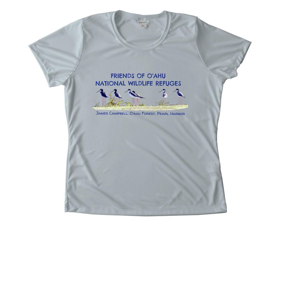 Celebrate O?ahu National Wildlife Refuges, a Silver Women's Performance Tee