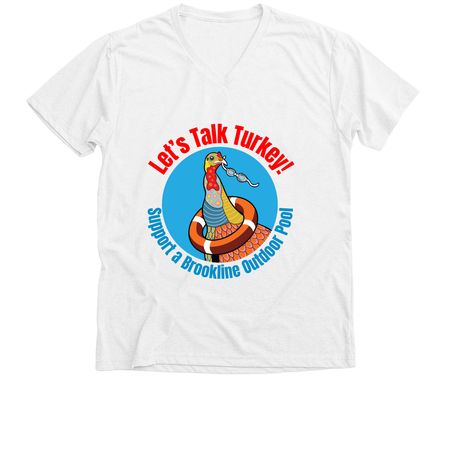 Dive in With Us white, a Solid White Blend Premium V-Neck Tee