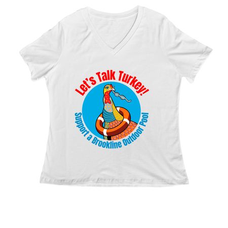 Dive in With Us white, a White Women's Relaxed V-Neck Tee