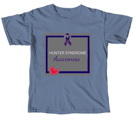 Hunter Syndrome Awareness, a Blue Jean Comfort Colors Unisex Tee