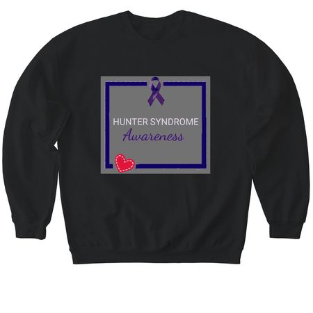 Hunter Syndrome Awareness, a Black Softstyle Crewneck Sweatshirt