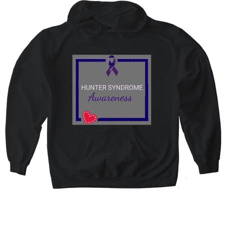 Hunter Syndrome Awareness, a Black Gildan Softstyle Pullover Hoodie
