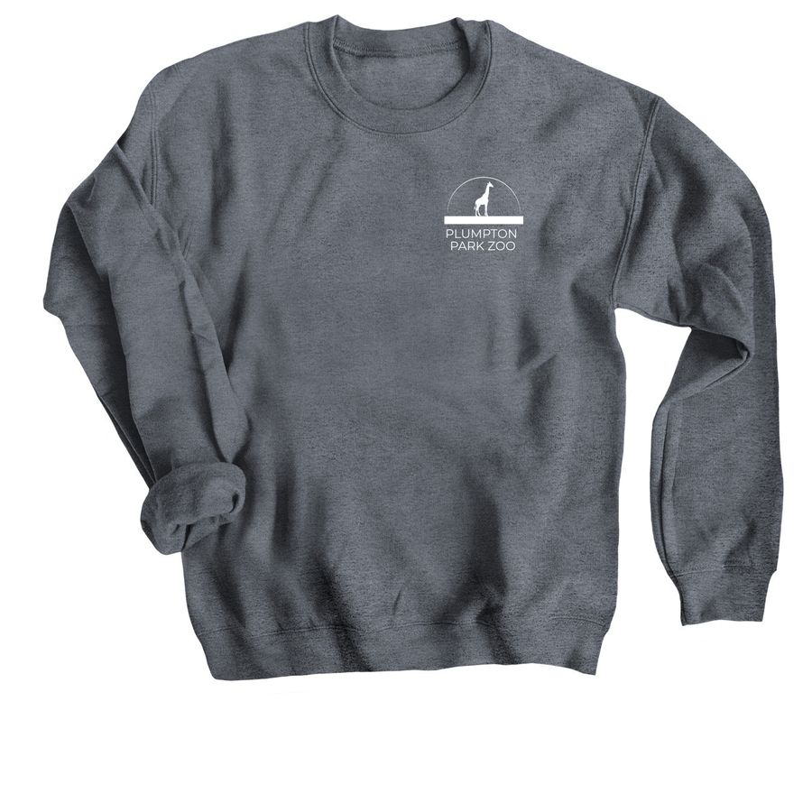Plumpton Park Zoo: Wear the Mission, a Dark Heather Crewneck Sweatshirt