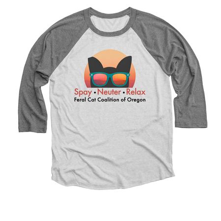 Spay Neuter Relax, a Premium Heather and Heather White 3/4 Sleeve Baseball Tee