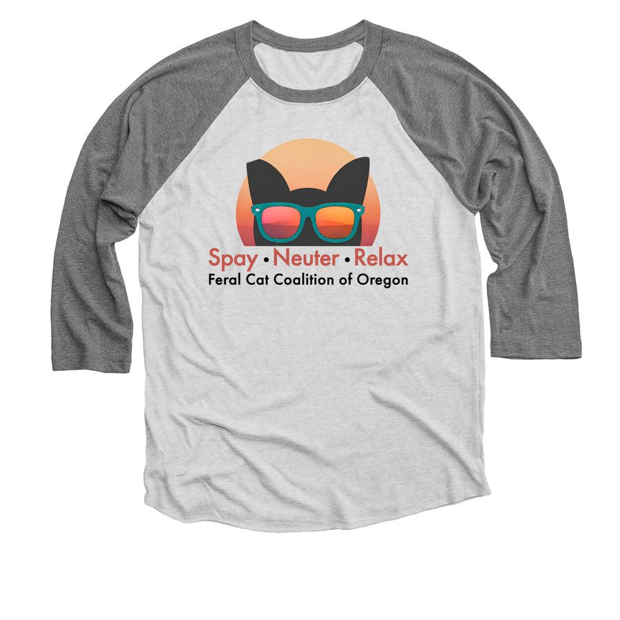 Spay Neuter Relax, a Premium Heather and Heather White 3/4 Sleeve Baseball Tee