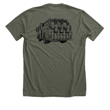 Skeleton Crew, a Heather Military Green Premium Unisex Tee