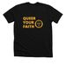 Queer Your Faith, Unitarian Universalist, a Solid Black Blend Premium Unisex Tee