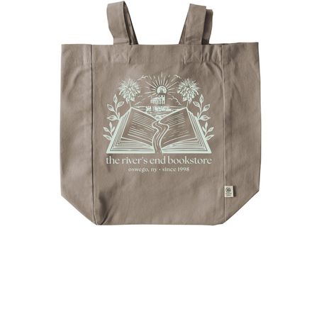 river's end bookstore tote bag, a Pumice Recycled Cotton Tote Bag