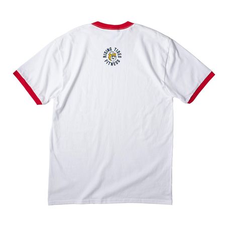 Ringer Tee, a White/ Red Cotton Ringer Tee (back-view)