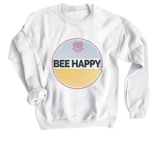 Bee Happy 2 White Sweatshirt