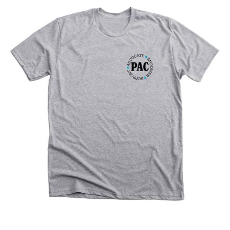 Advocate, Empower, Support Merch, a Athletic Heather Premium Unisex Tee