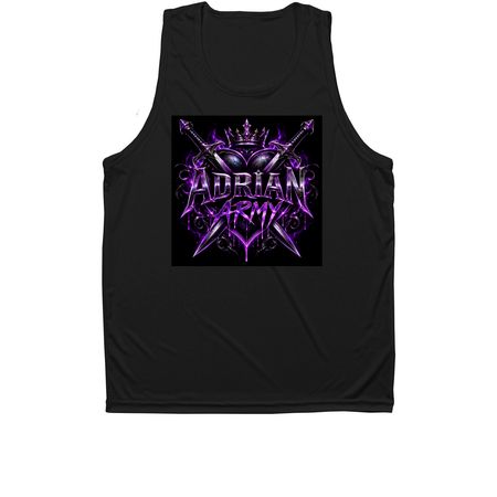 Adrian Army Tank Top, a Black Unisex Performance Tank