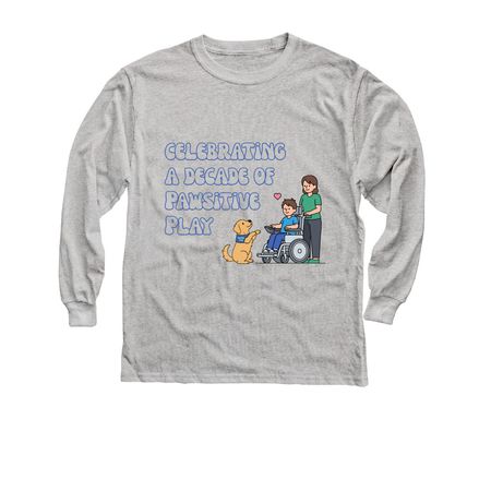 Pawsitive Play Anniversary Shirt, a Sport Grey Youth Long Sleeve Tee