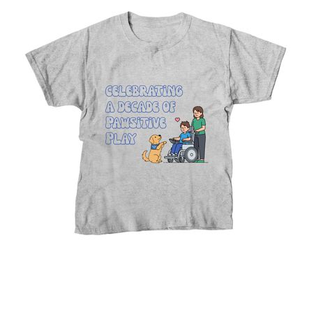 Pawsitive Play Anniversary Shirt, a Sport Grey Youth Unisex Tee