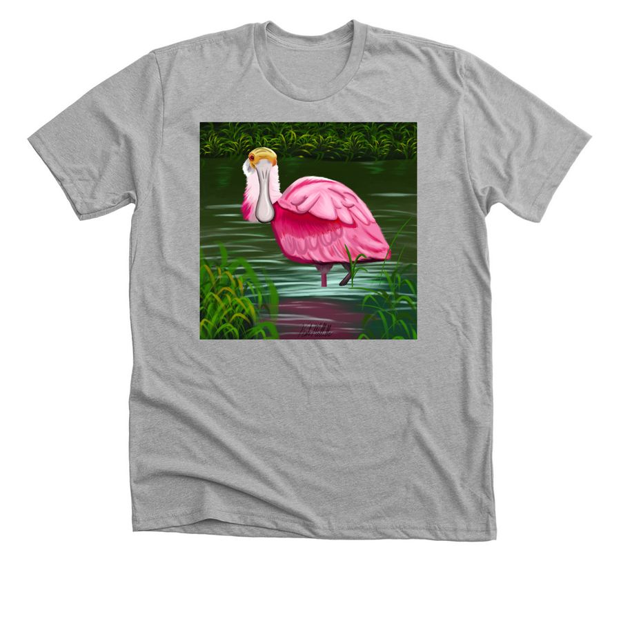 Roseate Spoonbill, a Athletic Heather Premium Unisex Tee