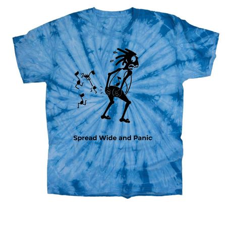 Spread wide and Panic- Note Eater Tee, a Baby Blue Classic Tie Dye Tee