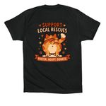 Support Local Rescues Tee ? Sunshine Farm Cat, a Vintage Black Premium Cotton Tee (back-view)