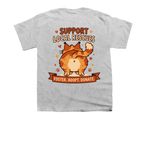 Support Local Rescues Tee ? Sunshine Farm Cat, a Sport Grey Youth Unisex Tee (back-view)