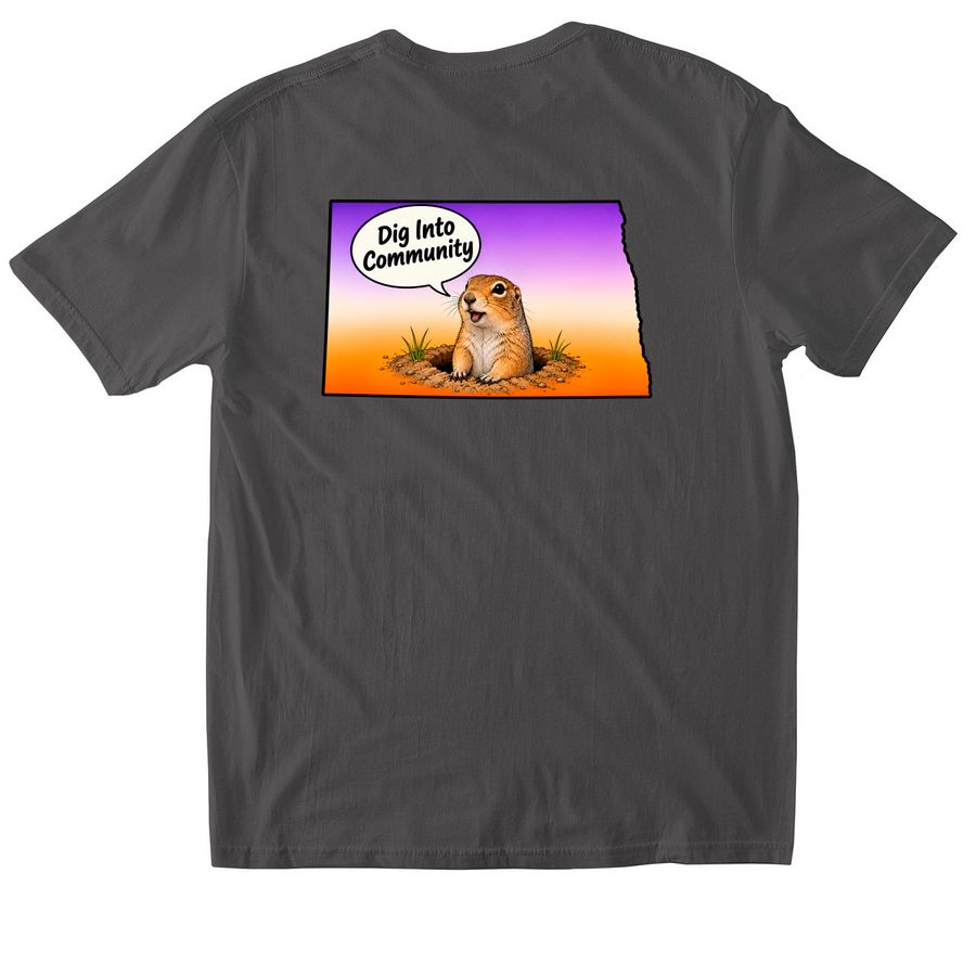 Dig into Community Tee, a Charcoal Softstyle Cotton Tee (back-view)