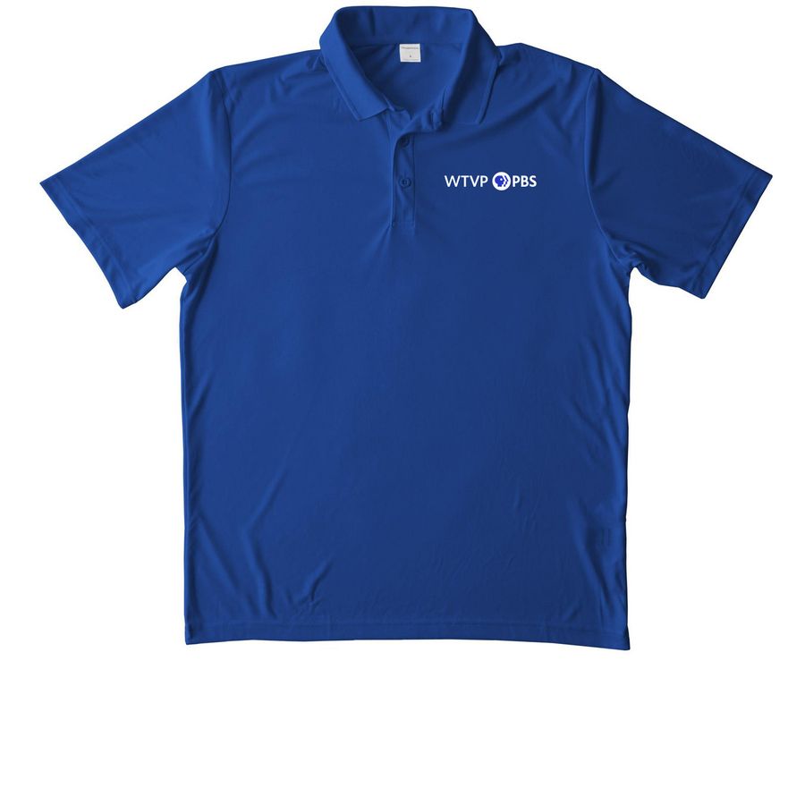 WTVP PBS Classic Merch, a True Royal Unisex Performance Polo