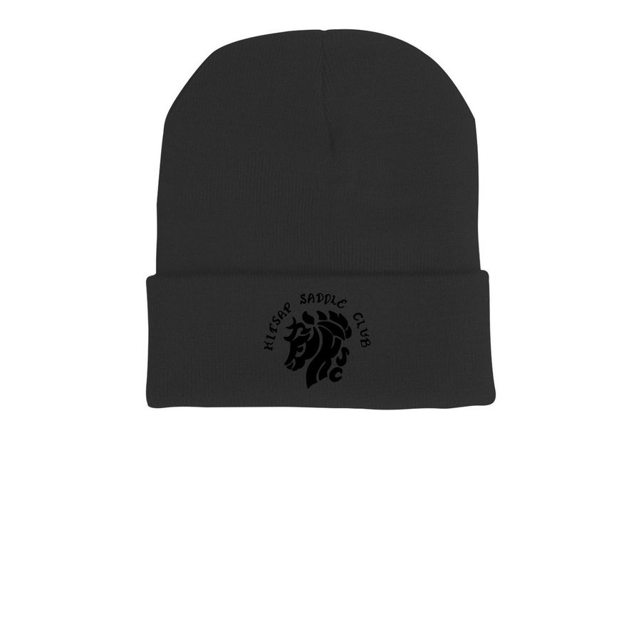 Kitsap Saddle Club Fundraiser, a Black Printed Cuffed Beanie