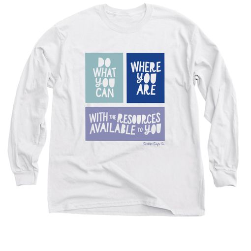 Do What You Can (Purple) White Long Sleeve Tee
