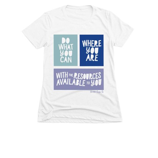 Do What You Can (Purple) White Women's Slim Fit Tee
