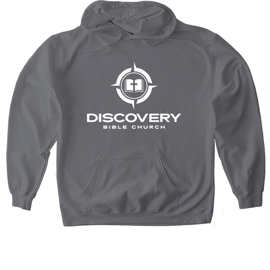 Outreach Hoodie - White Logo, a Charcoal Gildan Softstyle Pullover Hoodie
