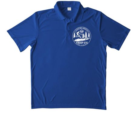 Troop 572 Athletic Shirts, a True Royal Unisex Performance Polo