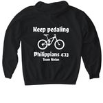 Pan mass, a Black Gildan Softstyle Pullover Hoodie (back-view)