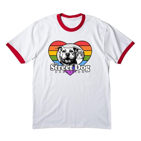 Pride Shirts, a White/ Red Cotton Ringer Tee