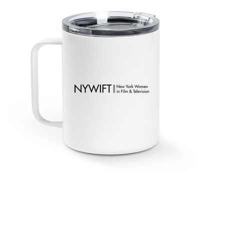 NYWIFT Travel mugs, a White Stainless Steel Travel Mug (back-view)