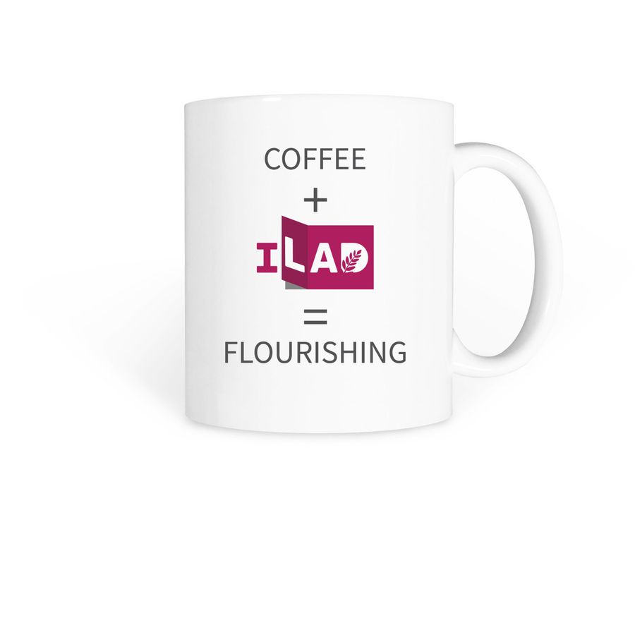 Coffee + ILAD, a White Coffee Mug