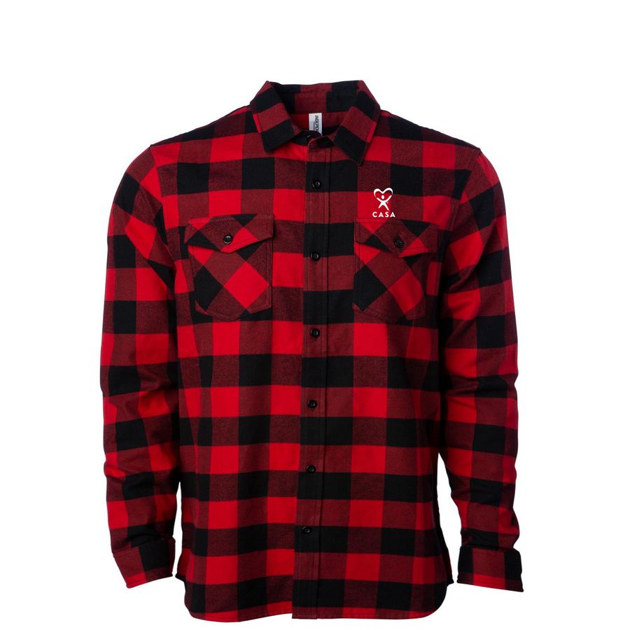 Corner CASA Logo shirts/hoodies, a Red/ Black Unisex Flannel Shirt