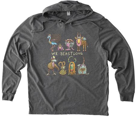 Tiny Beast Adventures, a Aluminum Grey Allmade Eco Triblend Hoodie Tee