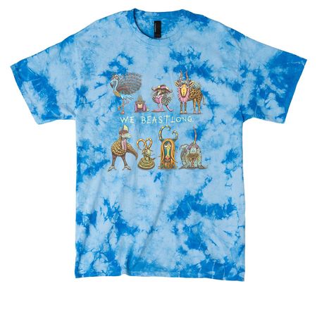 Tiny Beast Adventures, a Sky Blue Crystal Tie Dye Tee