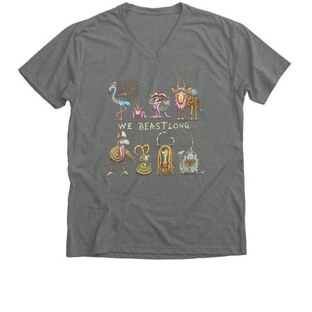 Tiny Beast Adventures, a Deep Heather Premium V-Neck Tee