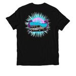 123 Burst, a Deep Black Allmade Organic Cotton Unisex Tee (back-view)