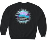 123 Burst, a Black Softstyle Crewneck Sweatshirt (back-view)