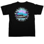 123 Burst, a Black Comfort Colors Unisex Tee (back-view)